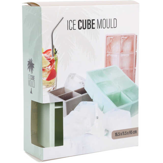 Tava cu gheata pentru 6 cuburi, 16,5 x 11,5 x 5 cm