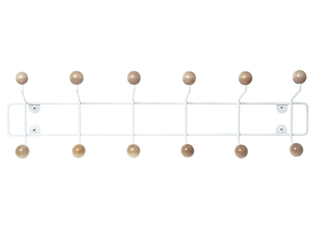 Cuier de perete pentru haine SATURNUS, butoane din lemn, 53,5 cm