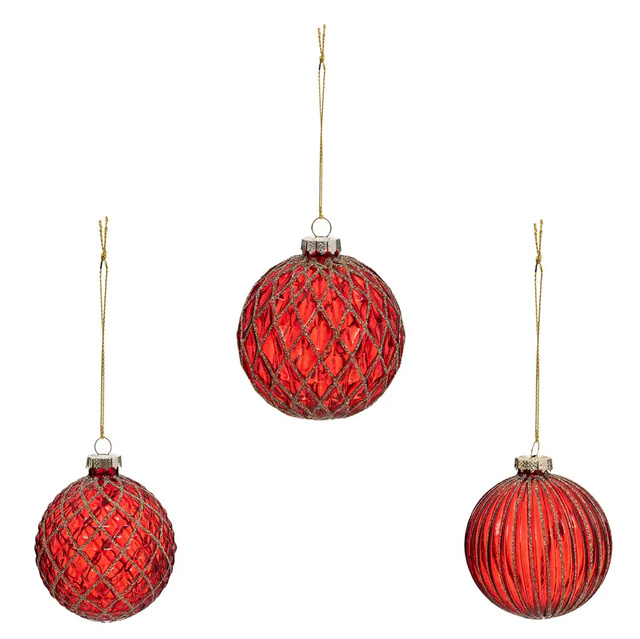 Globuri cu model în relief, Ø 8 cm, 3 buc.