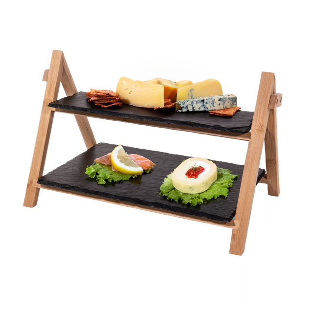 Platou de servire din bambus, ardezie, Kesper