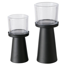 Set 2 sfeșnice moderne Pius, negru