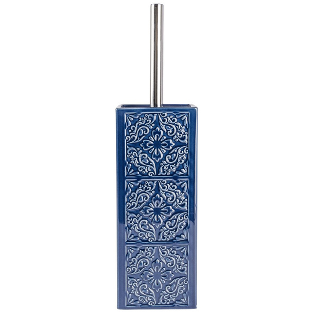 Recipient pentru perie CORDOBA DARK BLUE + perie WC, WENKO, albastru