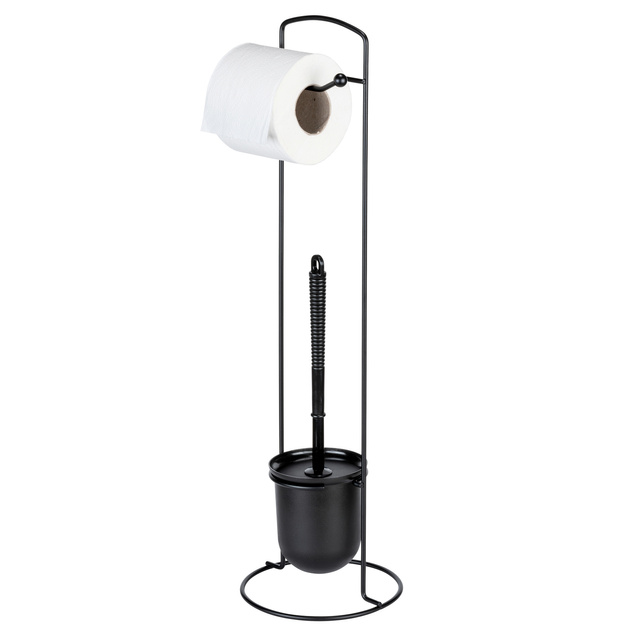 Suport metalic pentru hartie cu recipient perie toaleta 2in1 ZALEA