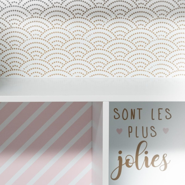 Raft pentru jucării HOUSE, 7 compartimente, roz