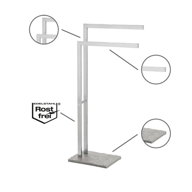 Suport de prosoape pentru baie GRANITE - cu 2 brațe, WENKO