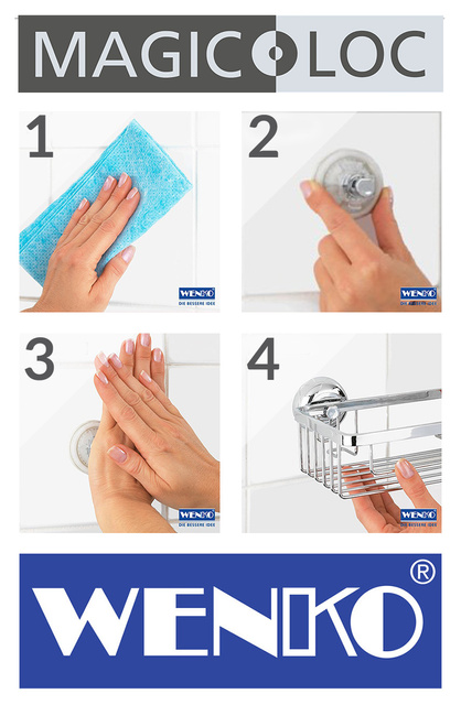 Suport pentru duș FIORINA, cu ventuze Magic-Loc, WENKO