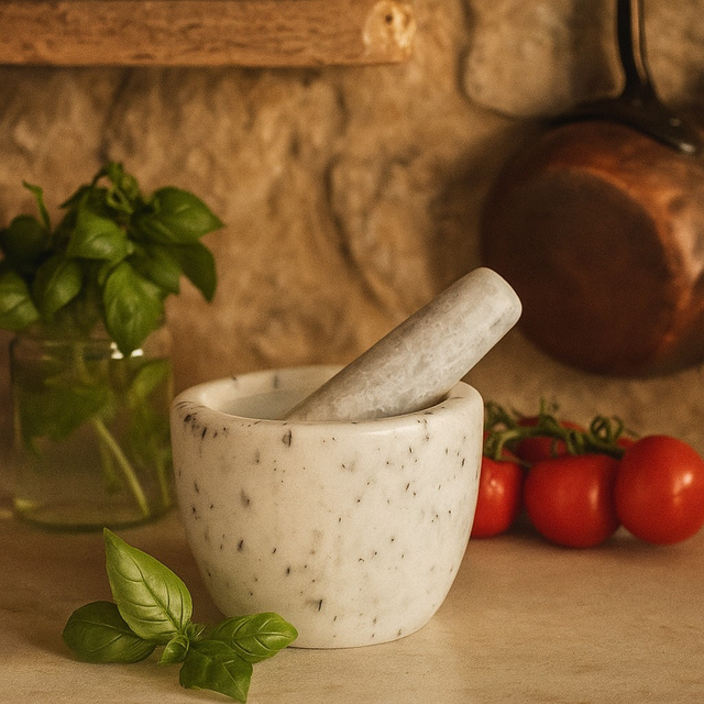 Mojar din marmură GAVI, Ø 12 cm