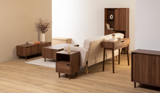 Noptieră SLIDY, culoare lemn închis, 40 x 57,5 x 40 cm