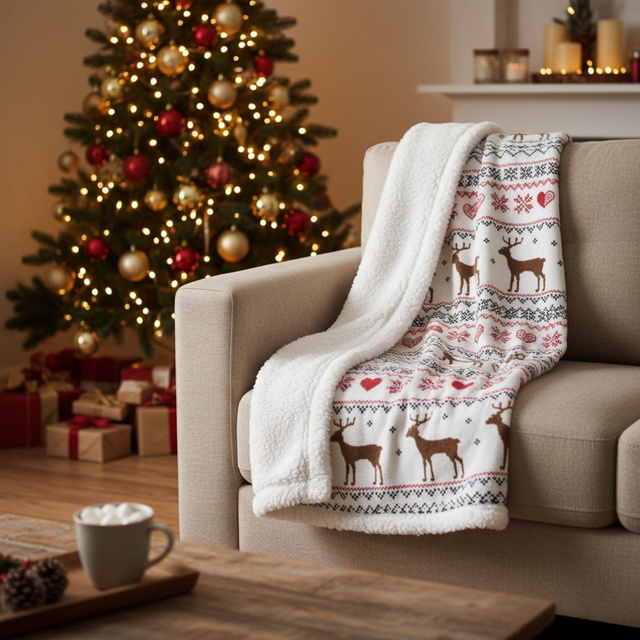 Pătură festivă dublă, 130 x 160 cm, albă