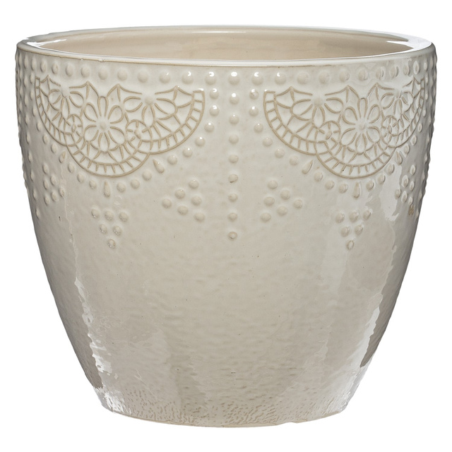 Ghivece din ceramica, 3 bucati, cu ornamente