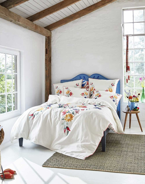 Lenjerie decorativă din satin de bumbac cu flori, fețe de pernă decorative, 200 x 200 cm, Esprit