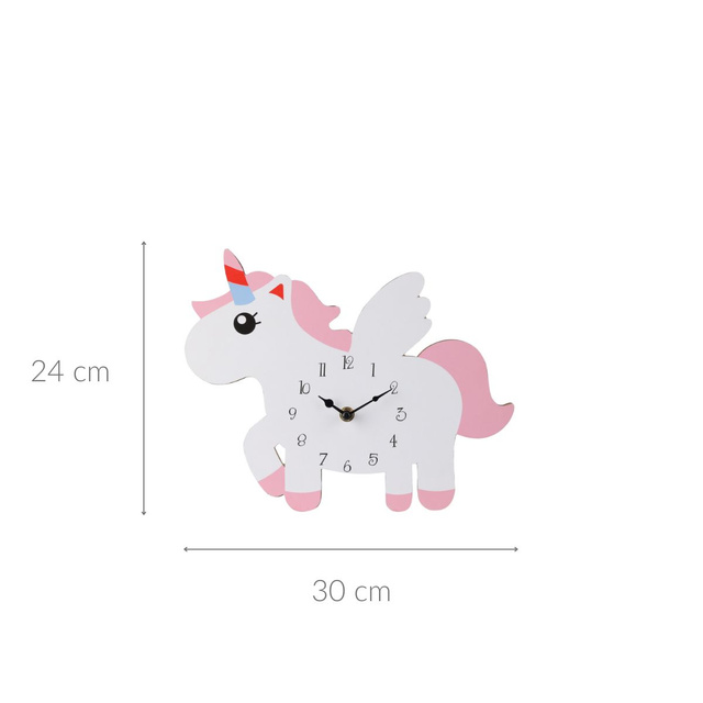 Ceas de perete Unicorn din MDF, 30 x 24 cm