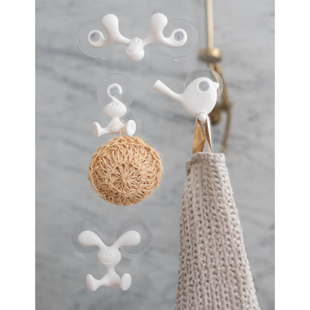 Cârlig pentru prosoape cu ventuză MORITZ, KOZIOL, alb reciclat