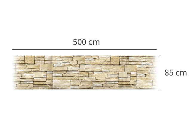 Protecție pentru balcon cu motiv de piatră decorativă - 500 x 85 cm, ardezie