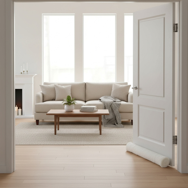 Rola pentru ușă, protecție împotriva curentului de aer, 90 cm, alb