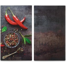 Plăci de sticlă pentru bucătărie PEPPERS, 2 bucăți, ZELLER, model 3