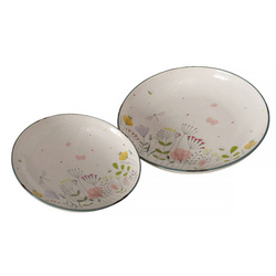 Farfurii cu flori de camp Florina, din ceramica, 2 bucati