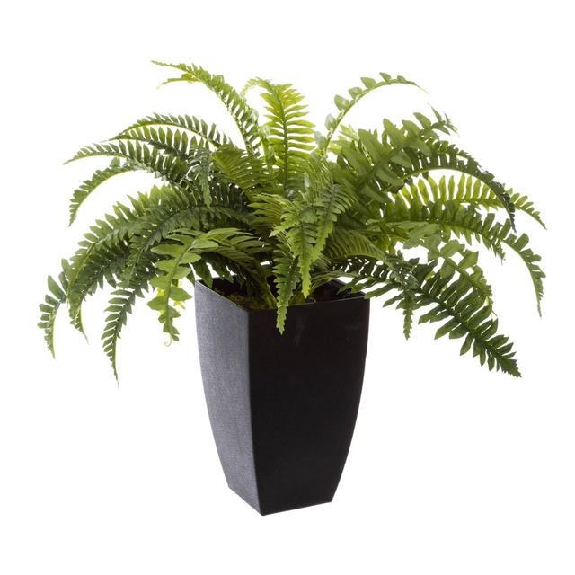 Planta artificiala in ghiveci negru, inaltime 55 cm, feriga Boston