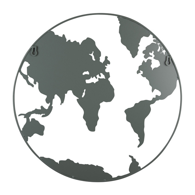 Tablou metalic, forma Pamant, WORLD, Ø 50 cm