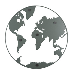 Tablou metalic, forma Pamant, WORLD, Ø 50 cm