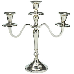 Candelabru cu trei brațe, argintiu, 30 cm, model 2