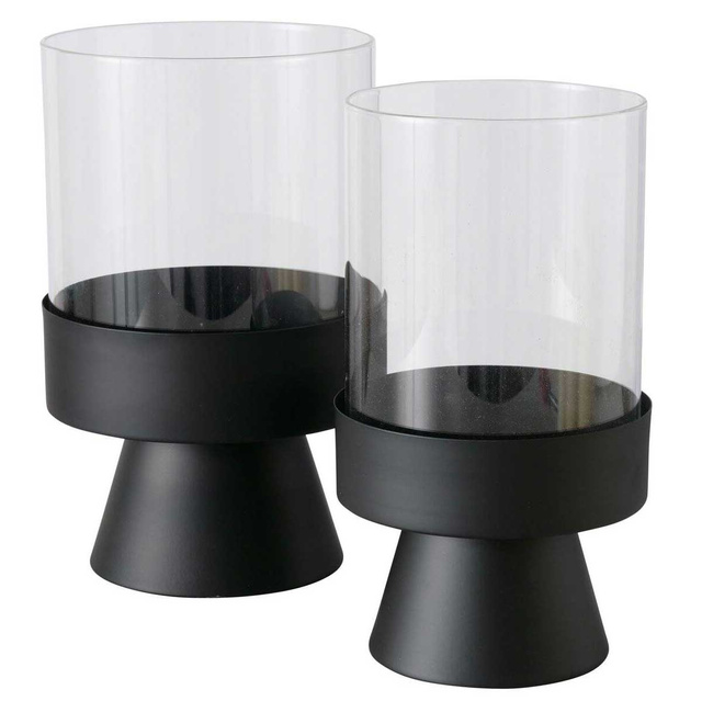 Set 2 sfeșnice moderne Pallas, negru