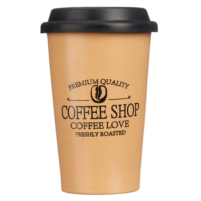 Cana de cafea pentru masina COFFEE SHOP, capac din silicon, 440 ml