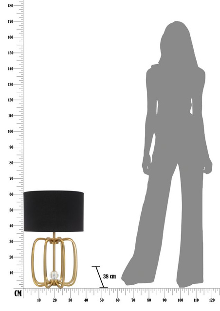 Veioza cu baza aurie, 38 cm