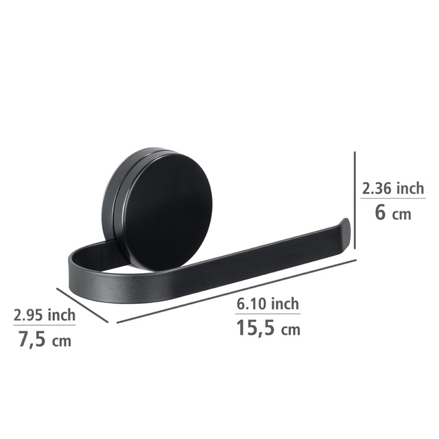 Suport pentru role pentru toaleta PAVIA Static-Loc, negru, Wenko