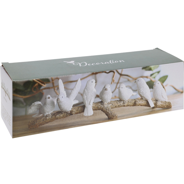 Figurină decorativă păsări pe ram, 30 cm