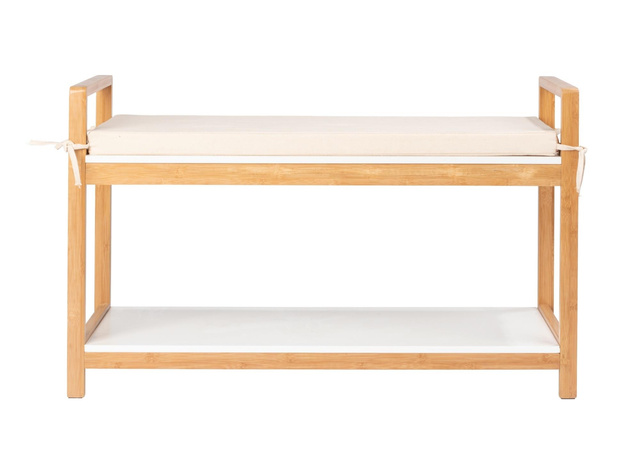 Dulap pantofi cu sezut din material textil imitand inul FINJA, WENKO