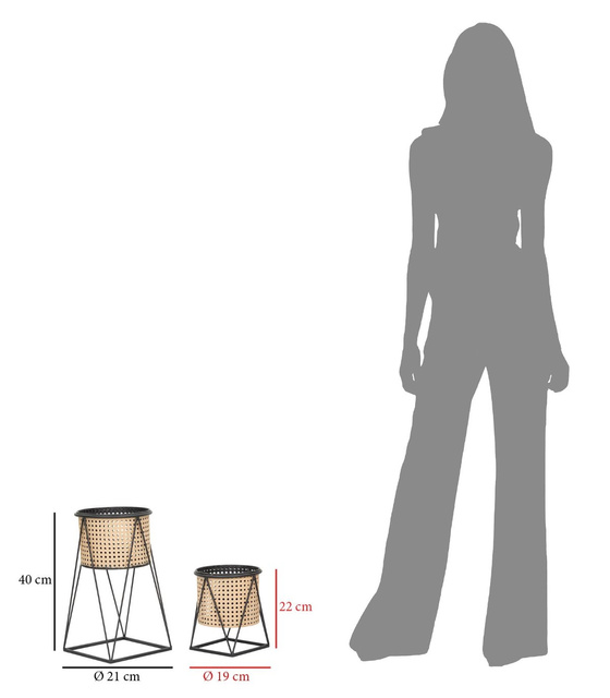Suporturi metalice  ghiveci, model impletitura vieneza, 2 buc.