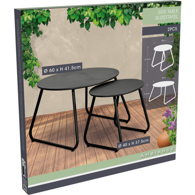 Set masute de cafea metalice, Ø 40 cm, Ø 60 cm