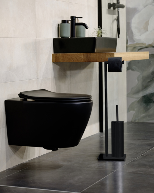 Suport pentru perie toaleta cu suport hartie 2in1 RECCO