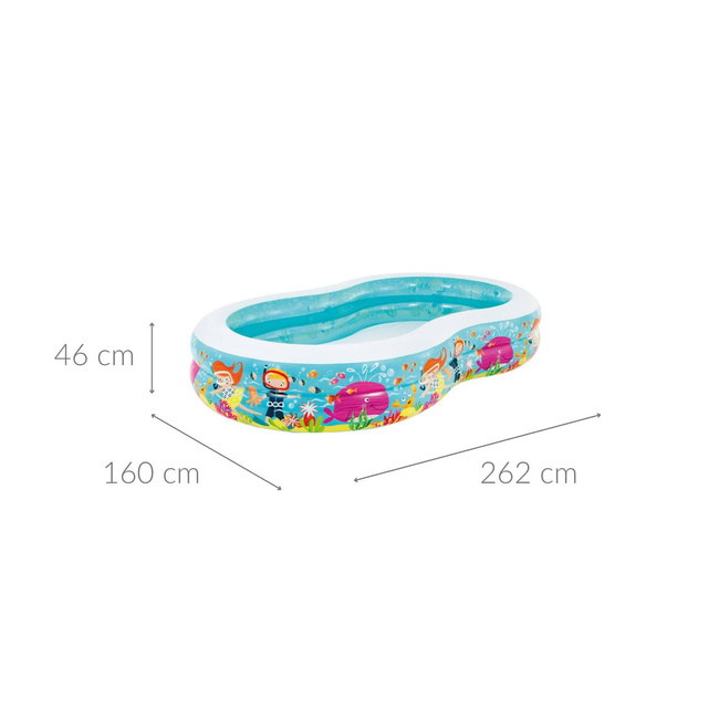 Piscina gonflabila cu model desene animate, 2,5 x 1,6 m