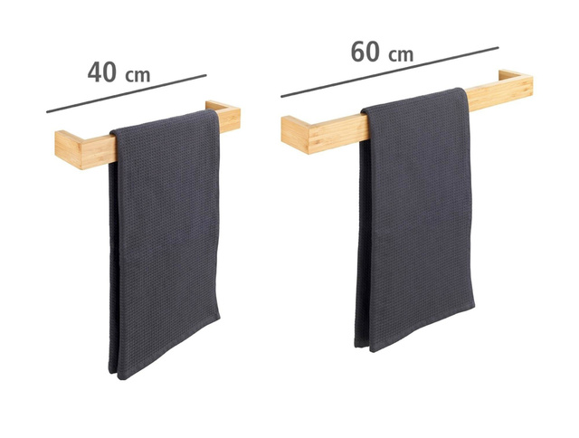 Suport pentru prosoape BAMBOO, bambus, maro deschis, 40 x 9 x 5 cm, WENKO