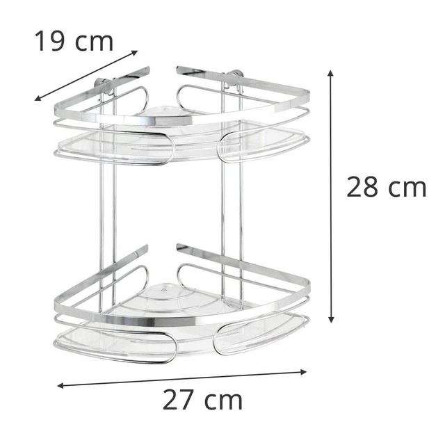 Raft de col pentru baie PREMIUM, 2 niveluri - oțel inoxidabil, WENKO