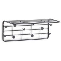 Cuier cu poliță, 10 cârlige, metal, ZELLER