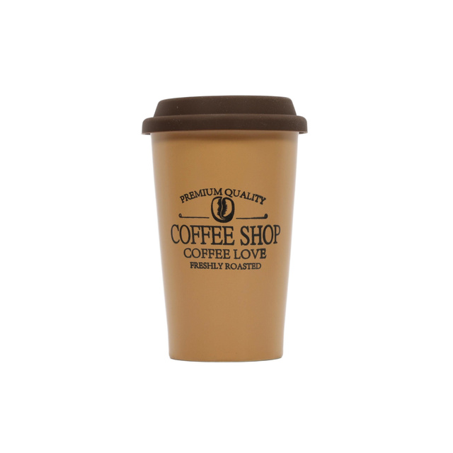 Cana de cafea pentru masina COFFEE SHOP, capac din silicon, 440 ml