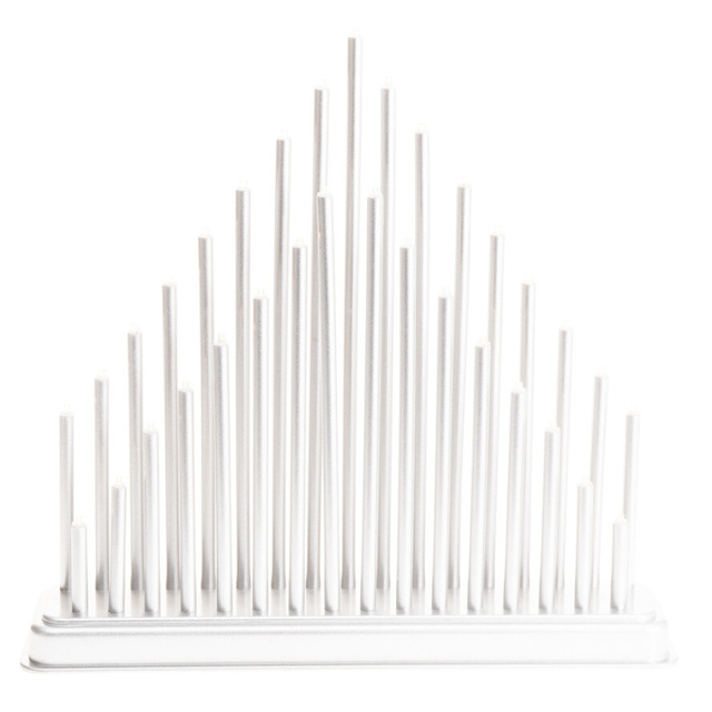 Sfeșnic LED decorativ argintiu, 33 de lumânări