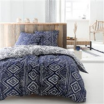 Lenjerie de pat din bumbac Geometry, reversibila, 220 x 240 cm