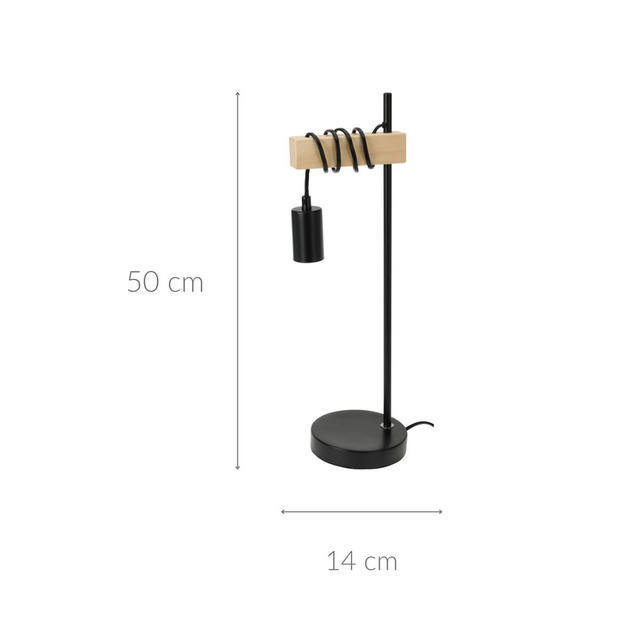 Lampa de birou loft, bec pe cablu, Ø 14 x 50 cm