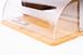 Cos servire pentru paine, Secret de Gourmet, 37x27x15 cm, Lemn, Maro/Transparent