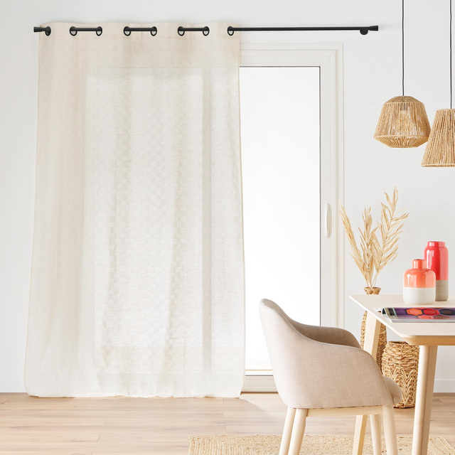 Perdeau de geam cu efect de in, 140 x 260 cm, LOGAN