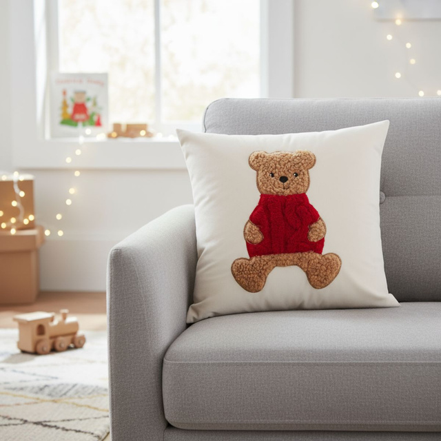 Pernă decorativă, model de sărbătoare, albă 40 x 40 cm, model 1