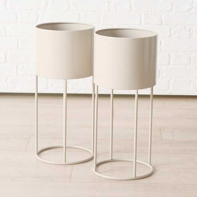 Set 3 suporturi pentru flori Aurela, alb