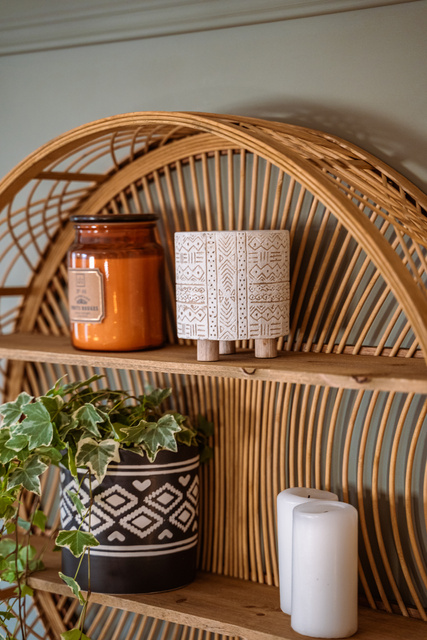 Raft rotund de perete Ina, din lemn de bambus, Ø 70 cm