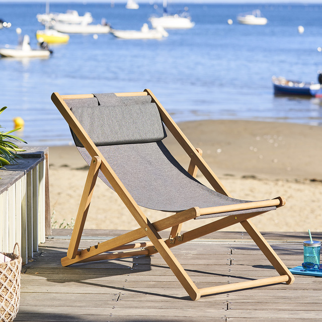 Sezlong din lemn de eucalipt MAHINI