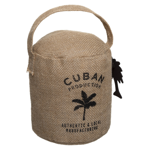 Stopper de ușă decorativ CUBA, pânză, bej, 15 x 17 cm