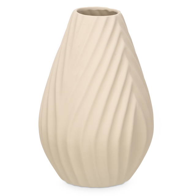 Vaza ceramica DIAGONAL STRIPE, bej